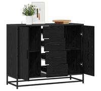 vidaXL Credenza in rovere nero, 92 x 35 x 76 cm, legno di ingegneria