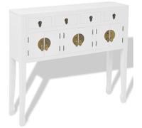 vidaXL Credenza in Stile Cinese in Legno Massello Bianca