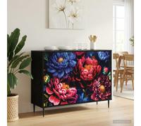 vidaXL Credenza KIEL Rovere Nero 102 x 33 x 76 cm Legno ingegnerizzato, Mobile per soggiorno e sala da pranzo, sideboard rettangolare, arredamento moderno, soluzione ampia per casa