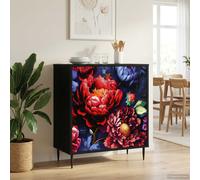 vidaXL Credenza KIEL Rovere Nero 69 x 33 x 76 cm Legno ingegnerizzato, Mobile laterale rettangolare moderno, soluzione di stoccaggio elegante per soggiorno e sala da pranzo