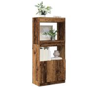vidaXL Credenza Legno Antico 63x33x140 cm in Truciolato, libreria, libreria portaoggetti, libreria con Ante, libreria Moderna, Mobile portaoggetti