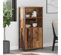 vidaXL Mobile alto in legno vecchio 62 x 36 x 121,5 cm, elegante armadio alto per salotti, design rettangolare, molto spazio, legno durevole