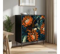 vidaXL Credenza LOCHEM Rovere Nero 69 x 33 x 76 cm, Mobile laterale rettangolare moderno, soluzione di stoccaggio elegante per soggiorno e sala da pranzo