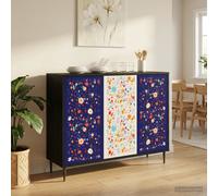 vidaXL Credenza MAINZ Rovere Nero 102 x 33 x 76 cm, Mobile per soggiorno e sala da pranzo, sideboard rettangolare, arredamento moderno, soluzione ampia per casa