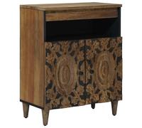 vidaXL Credenza con contenitore marrone, 60 x 33,5 x 75 cm, in legno di mango massiccio, per soggiorno, design moderno, colorato, idee di design per un'atmosfera chic, accogliente e invitante negli