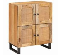 vidaXL Credenza marrone 60 x 33,5 x 75 cm in legno di mango massiccio, rettangolare, moderna, durevole, design elegante, finitura liscia, arredamento funzionale, ideale per piccoli spazi