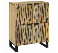 vidaXL Mobile per TV in Legno di Mango Naturale con Porta Scorrevole, Elegante e Perfetto per Il Soggiorno. Misure: 60 x 30 x 75 cm. Ideale per Tenere in Ordine i Tuoi Oggetti, con Un Design Rustico