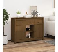 vidaXL Credenza Marrone Ambra 100x35x74,5 cm in Legno Massello di Pino