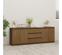 vidaXL Credenza Marrone Ambra 180x36x65 cm in Legno Massello di Pino