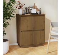 vidaXL Credenza Marrone Ambra 60x34x75 cm in Legno Massello di Pino