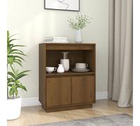 vidaXL Credenza Marrone Ambra 60x34x75 cm in Legno Massello di Pino