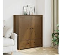 vidaXL Credenza Marrone Ambra 83x41,5x100 cm in Legno Massello di Pino