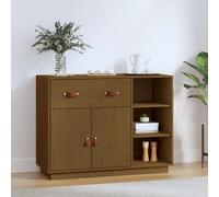 vidaXL Credenza Marrone Ambra 98,5x40x75 cm in Legno Massello di Pino