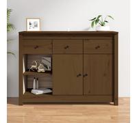 vidaXL Credenza Marrone Ambrato 100x35x74 cm in Legno Massello di Pino