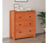 vidaXL Credenza Marrone Cera 70 x 35 x 80 cm Pino massello