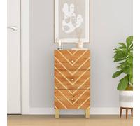 vidaXL Credenza Marrone e Nera 40x33,5x75cm in Legno Massello di Mango