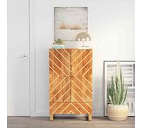 VidaXL Credenza Marrone e Nera 60x33,5x100 cm Legno Massello di Mango