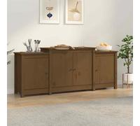 vidaXL Credenza Marrone Miele 164x37x68 cm in Legno Massello di Pino