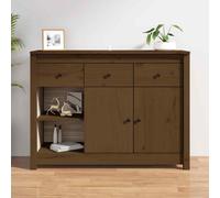 vidaXL Credenza Miele 100x35x74 cm in Legno Massello di Pino