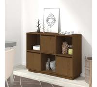 vidaXL Credenza Miele 110,5x35x80 cm in Legno Massello di Pino