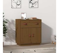 vidaXL Credenza Miele 65,5x40x75 cm in Legno Massello di Pino