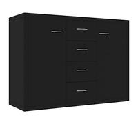 vidaXL Credenza Minimalista con Ante e Cassetti Robusta Elegante Madia Armadietto Cassettiera Arredo Casa Nera 88x30x65 cm in Truciolato