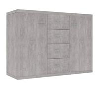 vidaXL Credenza Minimalista con Ante e Cassetti Robusta Elegante Madia Armadietto Cassettiera Arredo Casa Grigio Cemento 88x30x65 cm in Truciolato