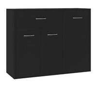 vidaXL Credenza Nera 88x30x70 cm in Legno Multistrato