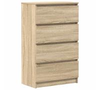 vidaXL Credenza Minimalista Elegante Moderna con 4 Cassetti Pratica Resistente Madia Armadietto Cassettiera Rovere Sonoma 60x35x98,5 cm Multistrato