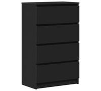 vidaXL Credenza Minimalista Elegante Moderna con 4 Cassetti Pratica Resistente Madia Armadietto Cassettiera Nera 60x35x98,5 cm in Multistrato