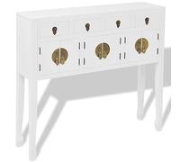 vidaXL Credenza in Stile Cinese in Legno Massello Bianca