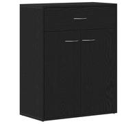 vidaXL Credenza Moderna in Rovere Nero con 1 cassetto e 2 Porte, unità di archiviazione Elegante per Soggiorno o Uso Interno, mobili in Legno ingegnerizzato Contemporaneo Compatto Geometrico