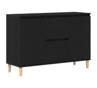 vidaXL Credenza Moderna in Rovere Nero Soggiorno, in Legno ingegnerizzato con Gambe in eucalipto, Bella unità Buffet con Tanto Spazio 101 x 35 60 cm per Uso Interno, Facile da Montare