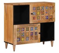 vidaXL Credenza Naturale 80 x 33 x 75 cm Legno di mango massello