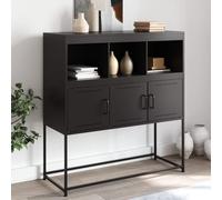 vidaXL Credenza Nera 100,5x39x107 cm in Acciaio Laminato a Freddo, mobiletto con Scomparto, armadietto, Mobile di conservazione, mobiletto