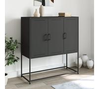 vidaXL Credenza Nera 100,5x39x107 cm in Acciaio, mobiletto, Madia, Mobile di conservazione, armadietto, Mobile portaoggetti, portaoggetti, Mobile Alto