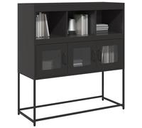 vidaXL Credenza Nera 100,5x39x107 cm in Acciaio Laminato a Freddo