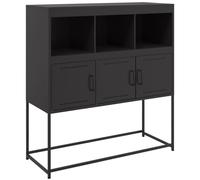 vidaXL Credenza Nera 100,5x39x107 cm in Acciaio Laminato a Freddo, mobiletto con Scomparto, armadietto, Mobile di conservazione, mobiletto