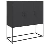 vidaXL Credenza Nera 100,5x39x107 cm in Acciaio, mobiletto, Madia, Mobile di conservazione, armadietto, Mobile portaoggetti, portaoggetti, Mobile Alto