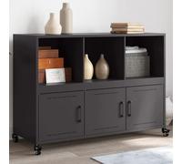 vidaXL Credenza Nera 100,5x39x72 cm in Acciaio