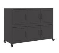 vidaXL Credenza Nera 100,5x39x72 cm in Acciaio Laminato a Freddo