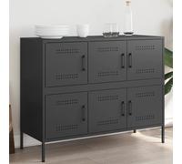 vidaXL Credenza Nera 100,5x39x79 cm in Acciaio
