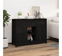vidaXL Credenza Nera 100x35x74,5 cm in Legno Massello di Pino