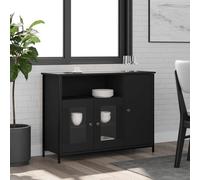 vidaXL Credenza Nera 100x35x75 cm in Legno Multistrato