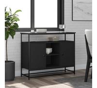 vidaXL Credenza Nera 100x35x80 cm in Legno Multistrato, Mobile portaoggetti, credenza da Cucina, portaoggetti da Soggiorno, portaoggetti
