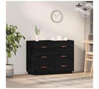 VIDAXL - Credenza Nera 100x40x75 Cm In Legno Massello Di Pino