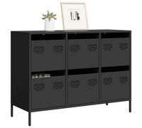 vidaXL Credenza Nera 101,5x39x73,5 cm in Acciaio Laminato a Freddo