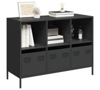 vidaXL Credenza Nera 101,5x39x73,5 cm in Acciaio Laminato a Freddo