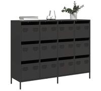 vidaXL Credenza Nera 135x39x103,5 cm in Acciaio Laminato a Freddo