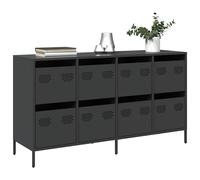 vidaXL Credenza Nera 135x39x73,5 cm in Acciaio Laminato a Freddo